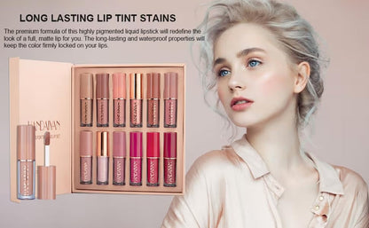 Velvet Matte Liquid Lipstick Set 12Pcs