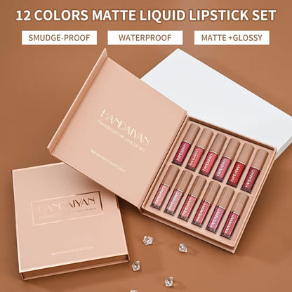 Velvet Matte Liquid Lipstick Set 12Pcs